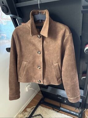 Zara Brown Button-Front Jacket